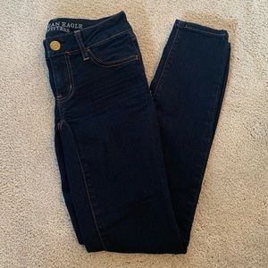 AE Dark Wash Super Stretch Jeggings-00 SHORT NWOT